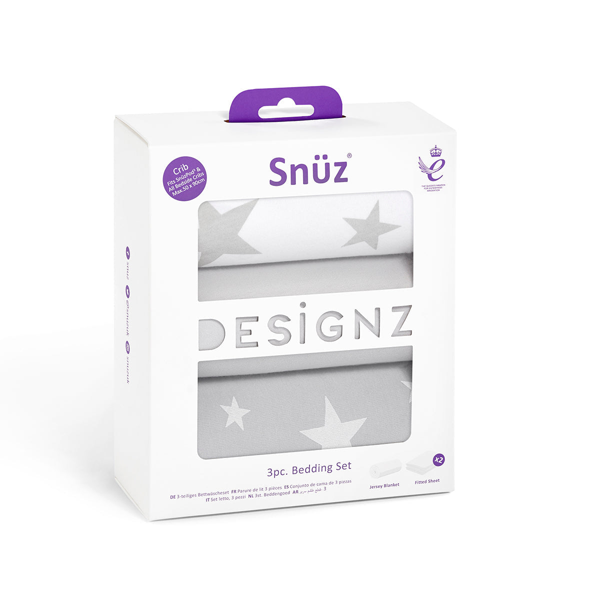 Snuz 3pc. Bassinet Bedding Set - Grey Star