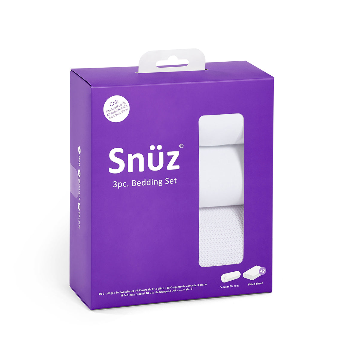 Snuz 3pc. Bassinet Bedding Set - White