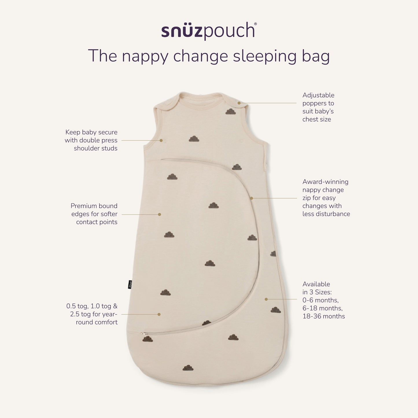 SnuzPouch Sleeping Bag - Sand Cloud